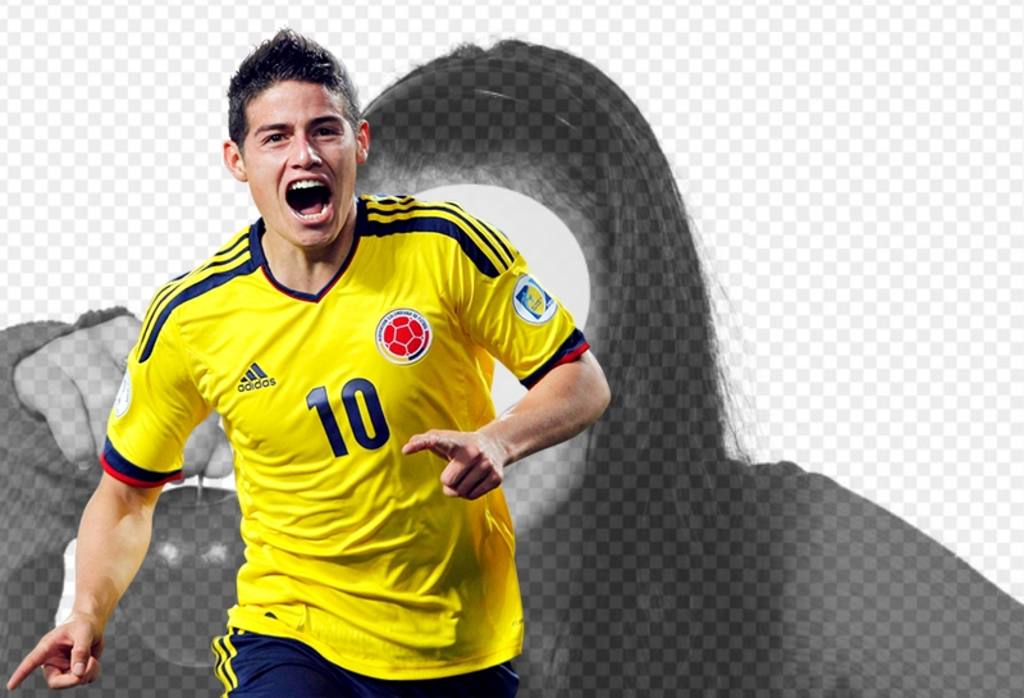 Fotomontage mit James Rodriguez von Kolumbien. ..