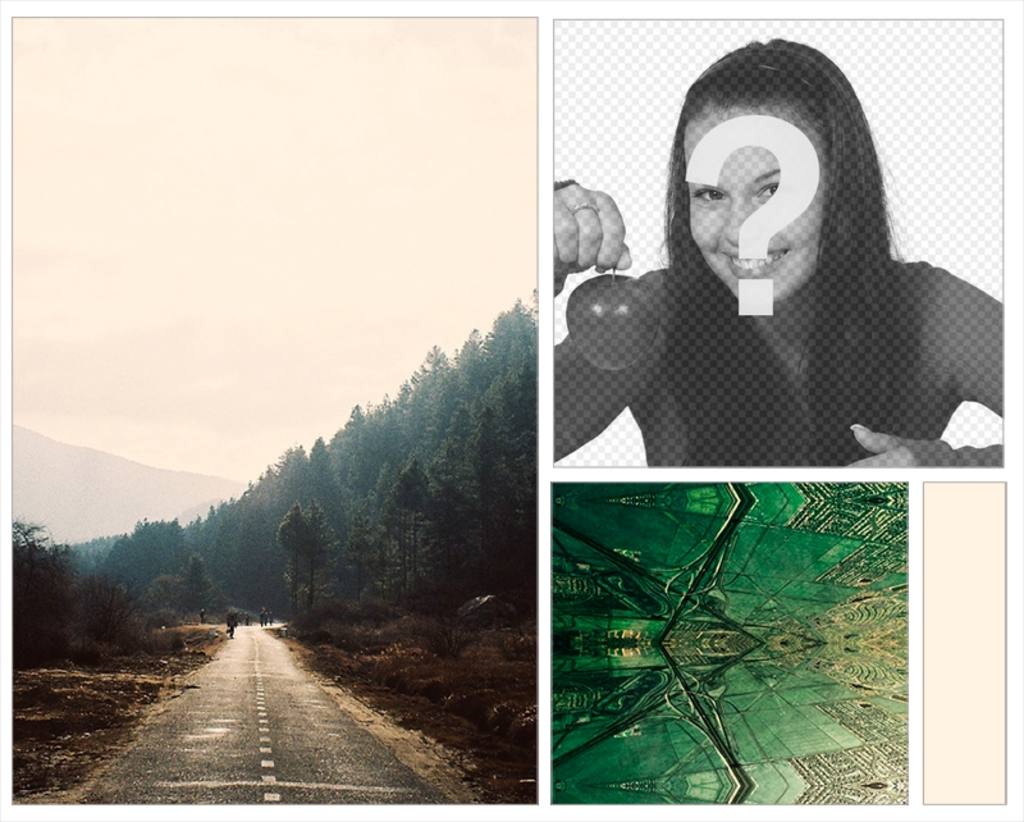 Collage, Ihr Foto auf einem Hintergrund von Wald-und Indie-Fraktale setzen. ..