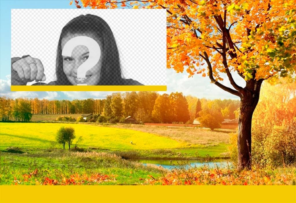Klassische herbstliche Landschaft Feld mit einem Rahmen für Ihre photos...