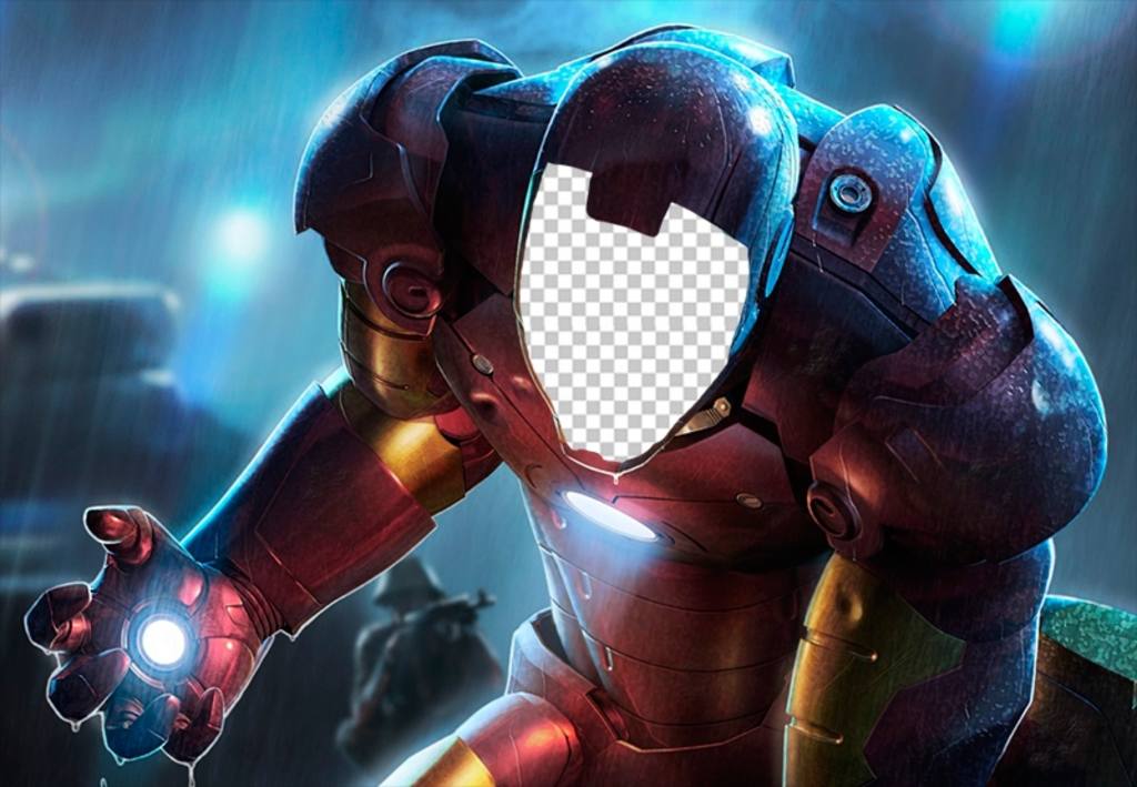Fotomontage Ihr Gesicht zu setzen in der speziellen Iron Man Anzug ..