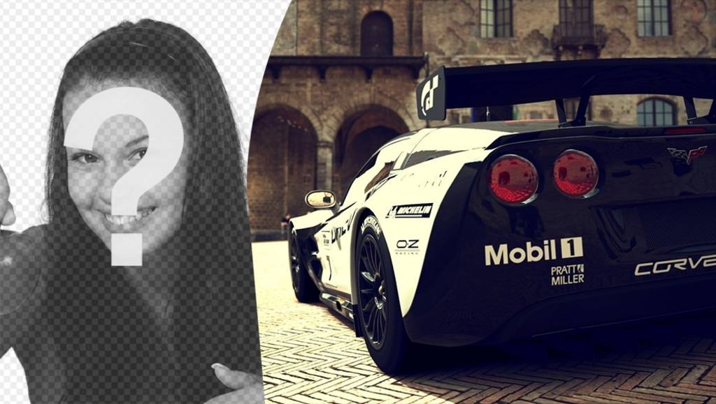 Komposition mit Corvette Racing neben Ihrem Bild. ..