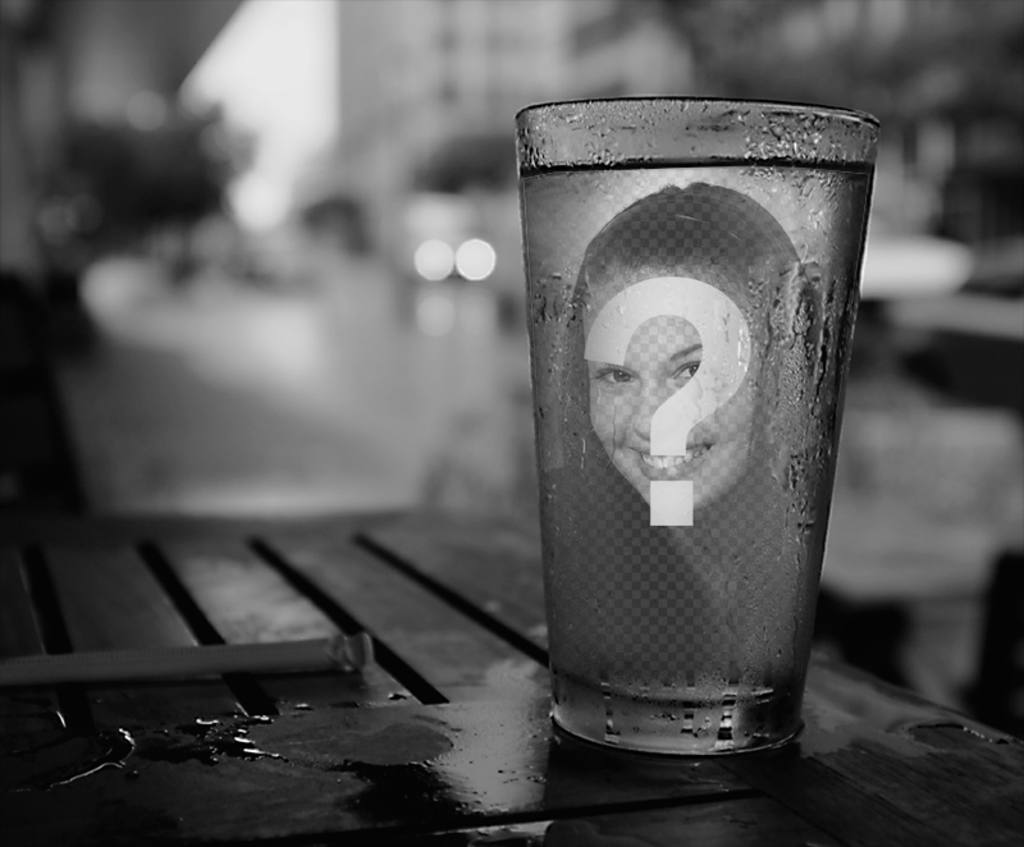 Fotomontage mit einer Reflexion in einem Glas. ..