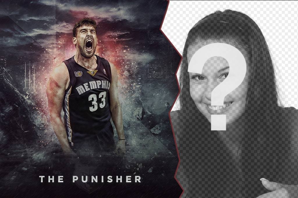 Online-Fotomontage von Basketball-Spieler Marc Gasol. ..