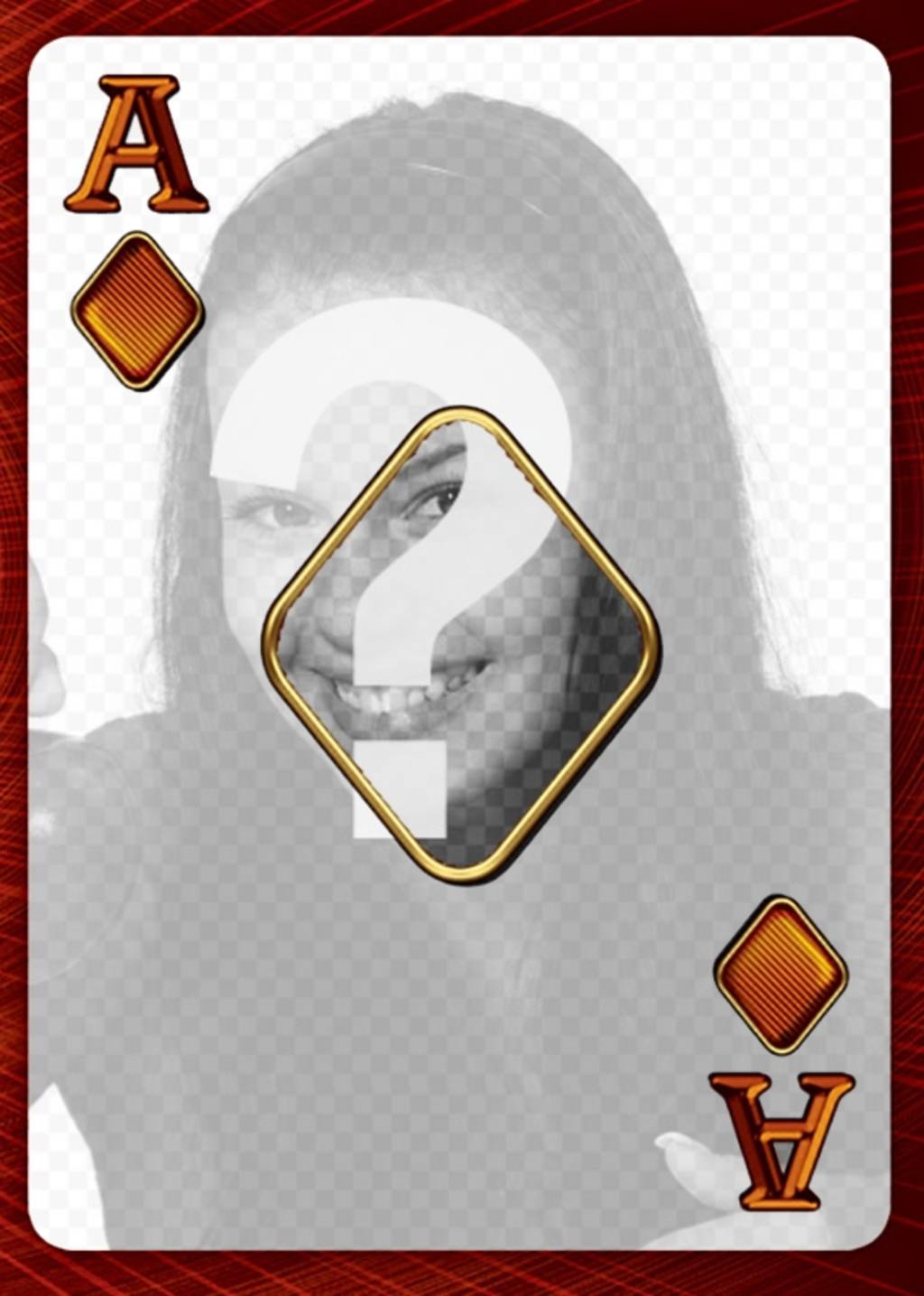 Bilderrahmen mit einem Karo-Ass ..