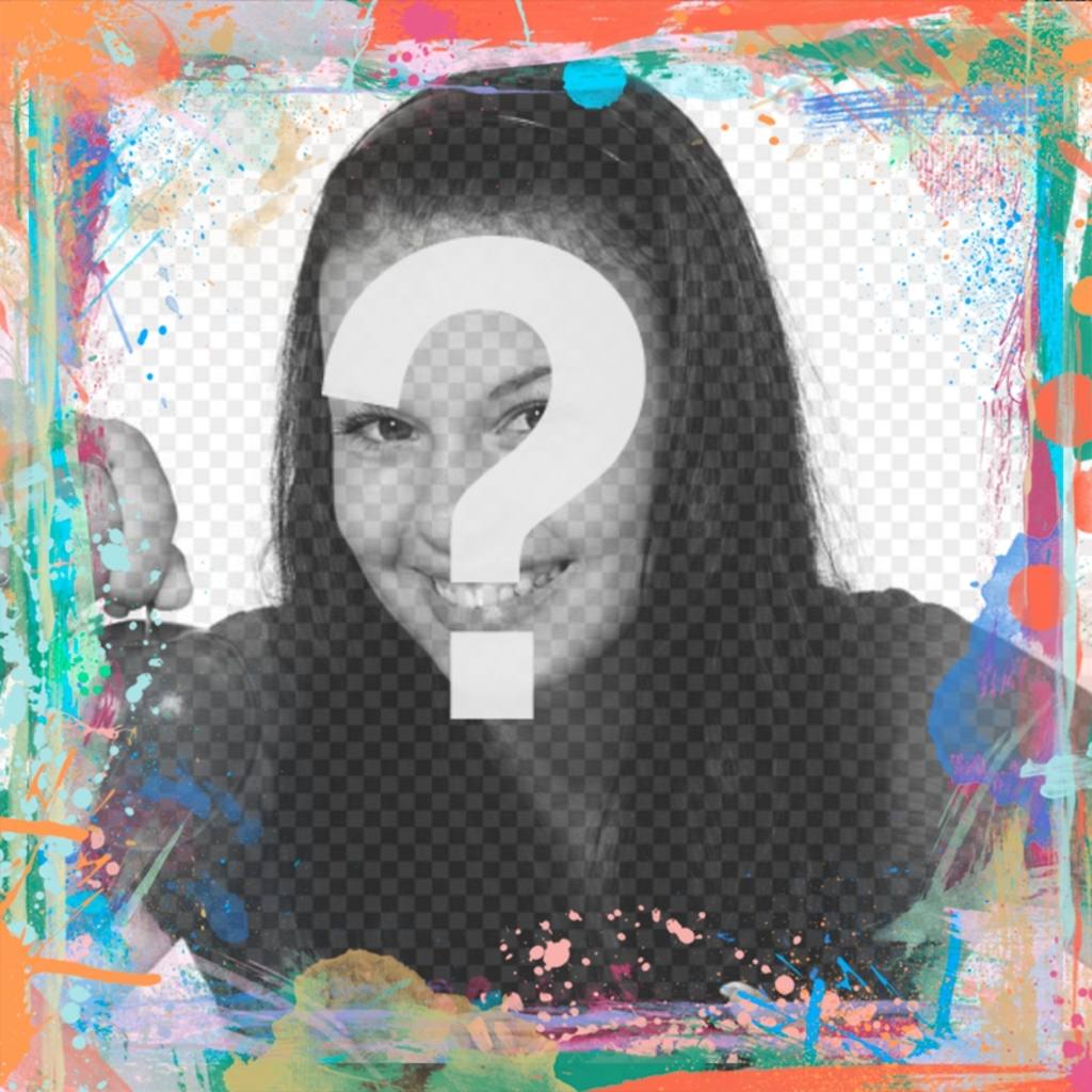 Foto-Rahmen mit Pinselstrichen von Farbe ..