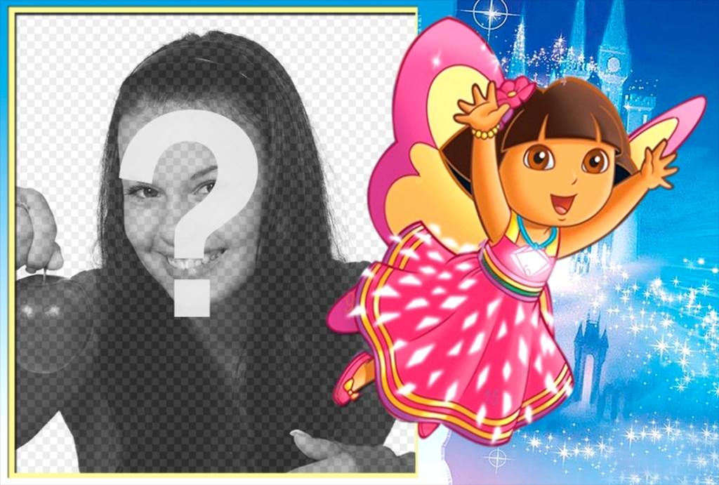 Kinder-Rahmen um Ihr Bild mit Dora the Explorer setzen. ..