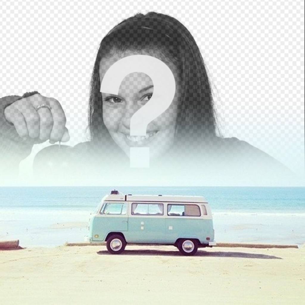 Hipster Fotomontage mit einem van ..