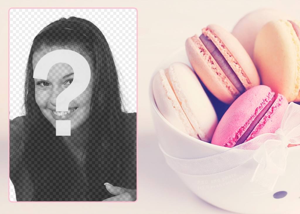 Fotorahmen mit einem Bild von Macarons ..
