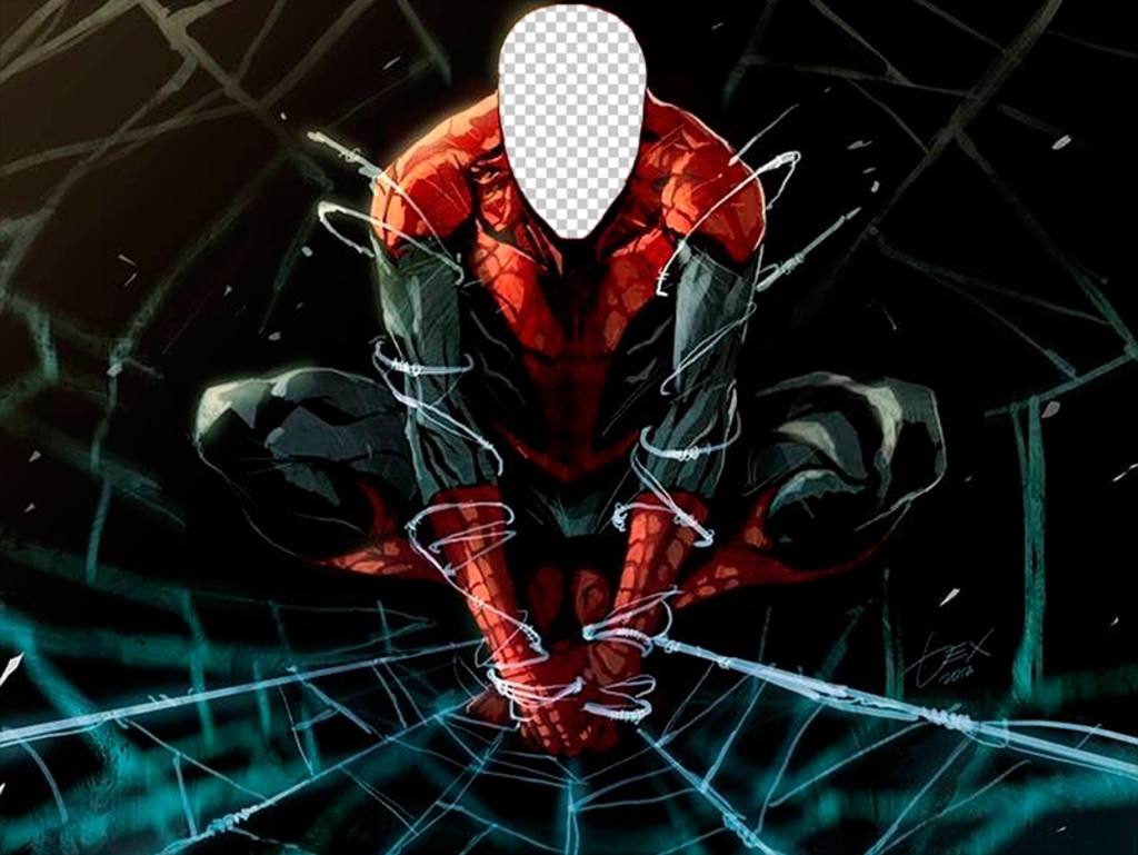 Foto Effekt von Spiderman mit Ihrem Gesicht zu tun ..