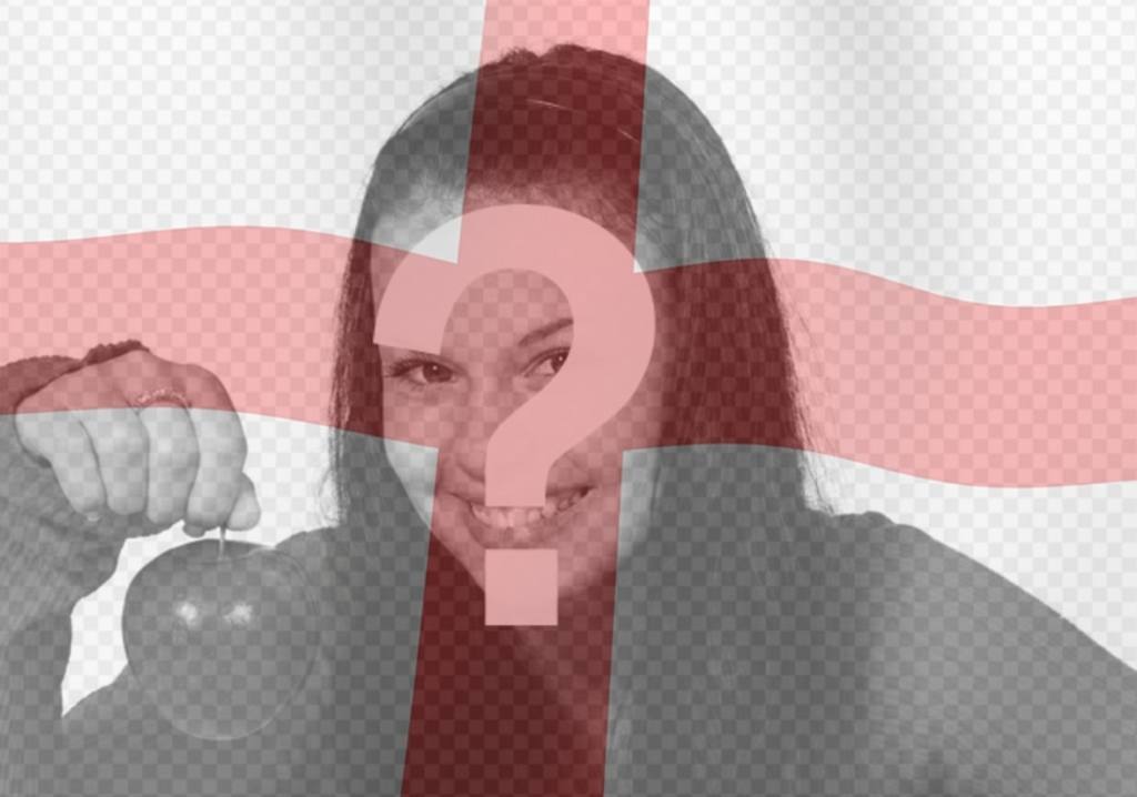 Fotomontage mit einem Foto von der Flagge von England ..