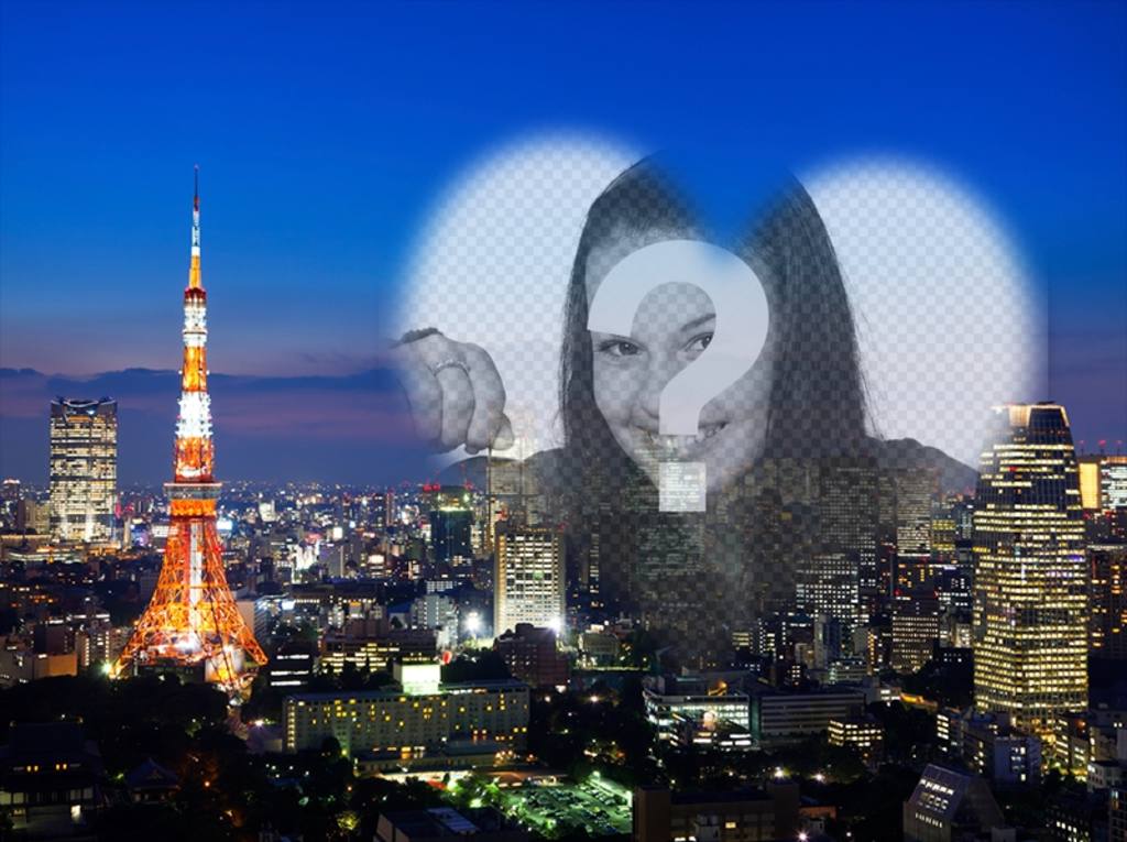 Postkarte mit einem Bild von Tokio ..