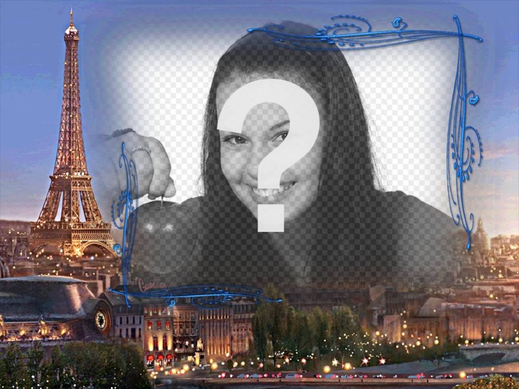 Bilderrahmen mit Hintergrund Paris, die Stadt der Liebe, um mit einem Bild zu..