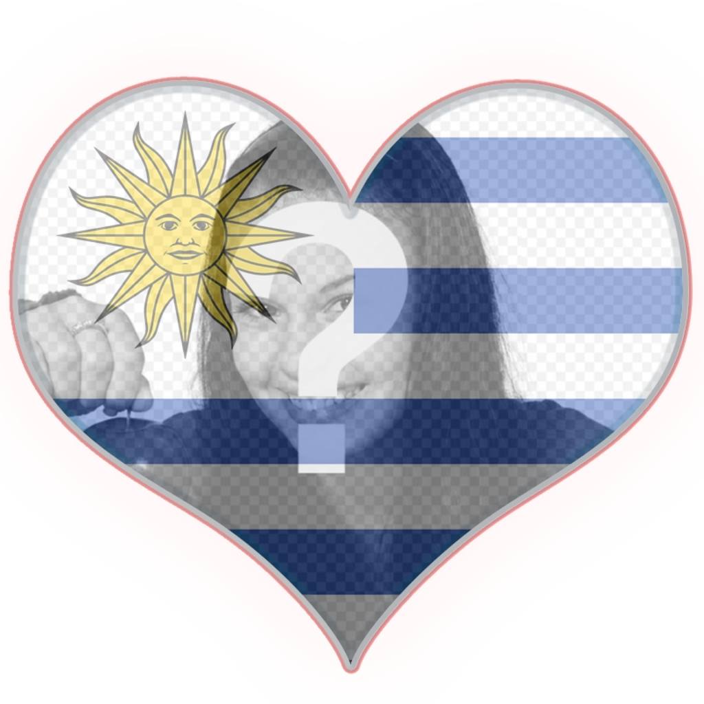 Fotomontage mit der Flagge von Uruguay auf ein Herz ..