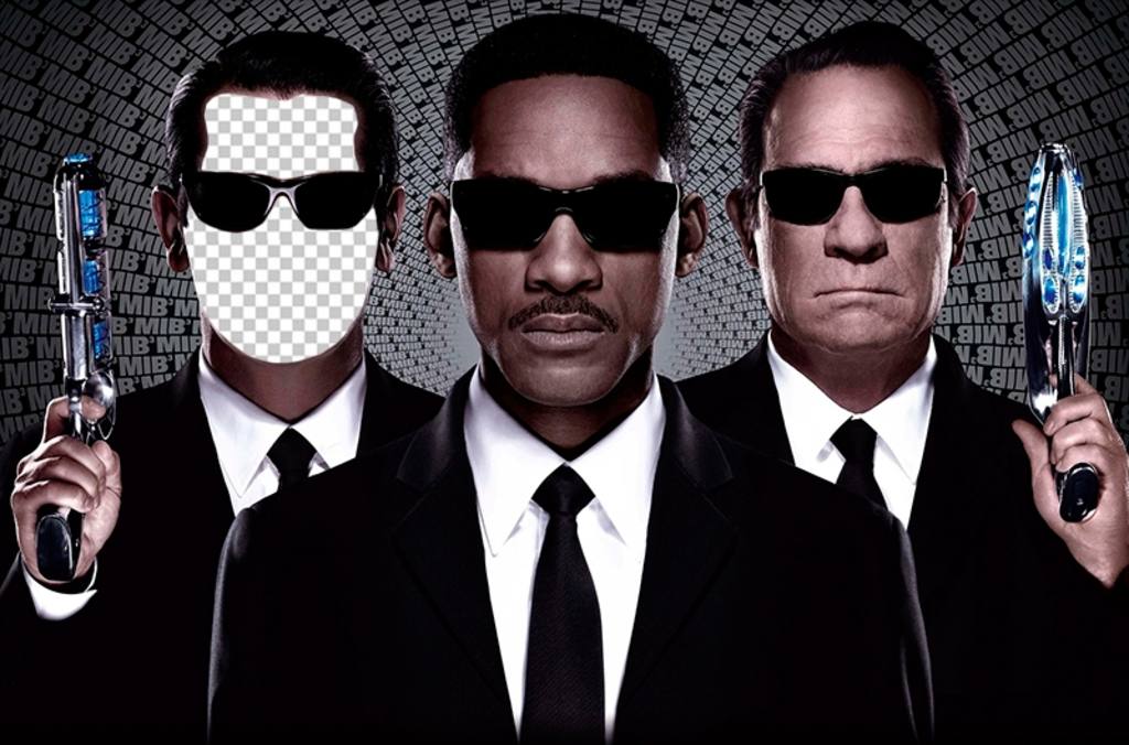 Fotomontage mit Men in Black-Agenten Ihr Gesicht zu setzen Ihr Gesicht ..
