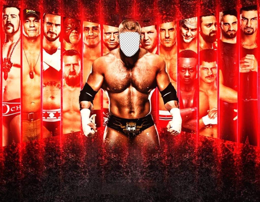 Fotomontage zu setzen Ihr Gesicht auf ein Ringer mit einem durchschlagende Wirkung ..