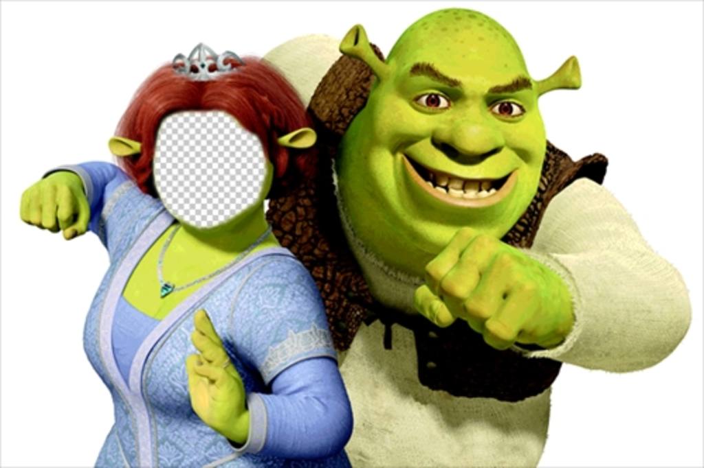 Seien Sie Fiona mit ihrem Mann Shrek Bearbeitung dieser Montage Online-..