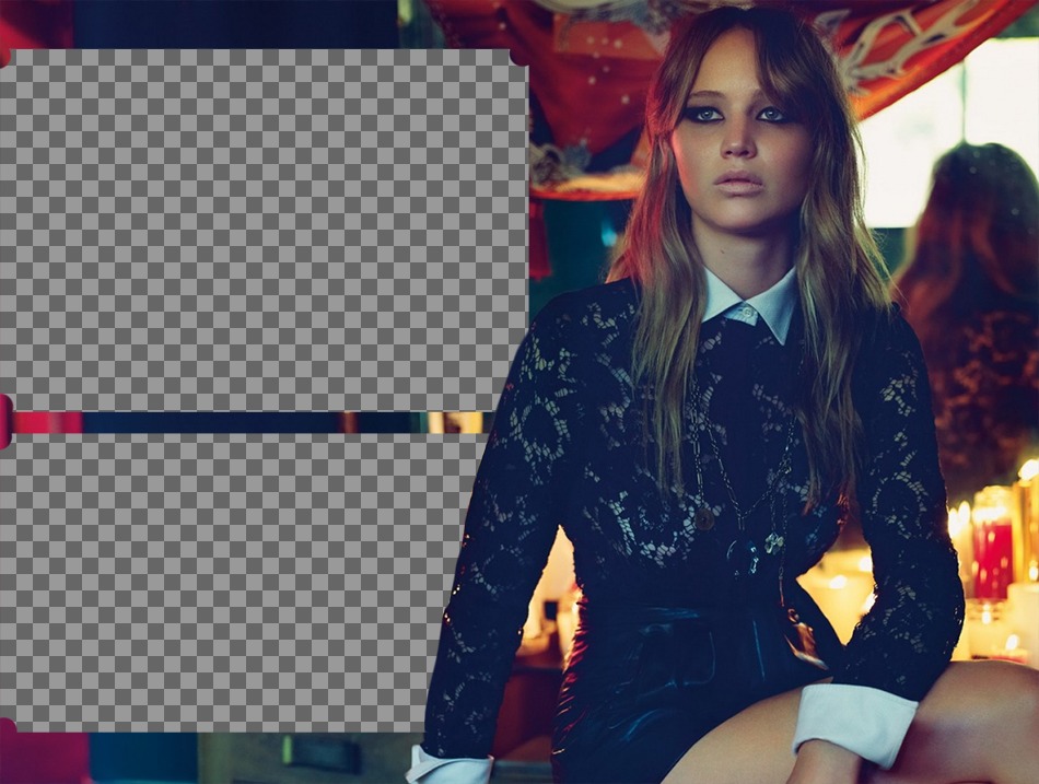 Fotomontage für zwei Fotos mit der Schauspielerin Jennifer Lawrence ..