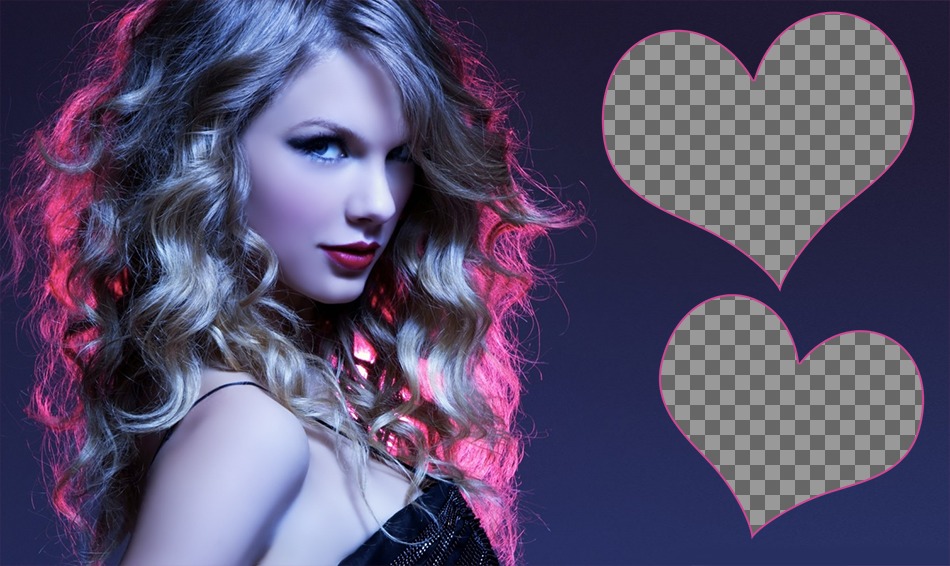 Collage für zwei Fotos mit einem Bild von Taylor Swift ..