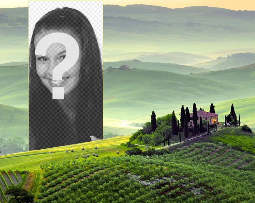 Postkarte eines toskanische Landschaft zu setzen Sie Ihr Foto ..