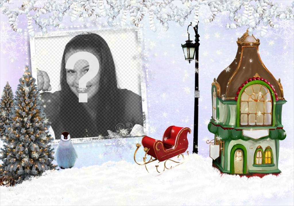 Fotomontage Weihnachten mit einem Bilderrahmen, um das Bild legen. ..