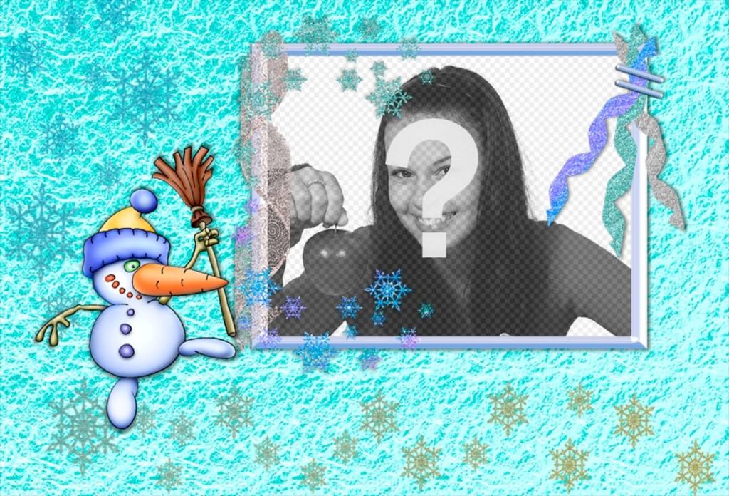 Weihnachtskarte mit einem Schneemann Spaß. ..