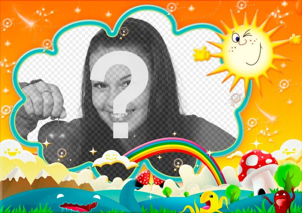 Fotomontage Baby mit einem bunten Hintergrund. ..
