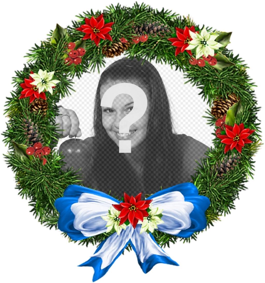 Rahmen für Fotos in Form einer runden Weihnachtsverzierung ..