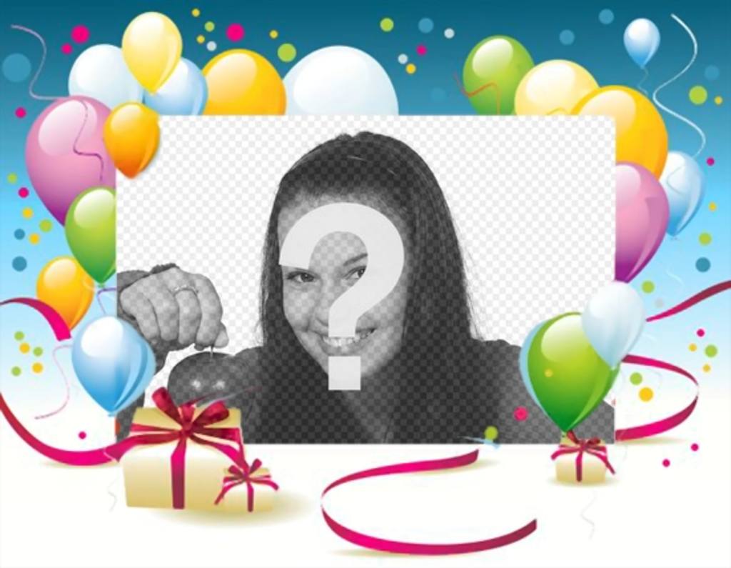 Photo Frame mit Luftballons und Geburtstagsgeschenke, wo Sie Ihr Foto ..