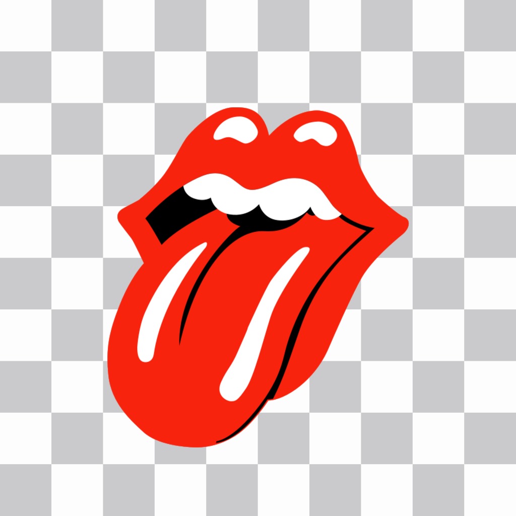 Fotomontage des Rolling Stones Zunge, die Sie in Ihre Fotos als Aufkleber setzen. ..