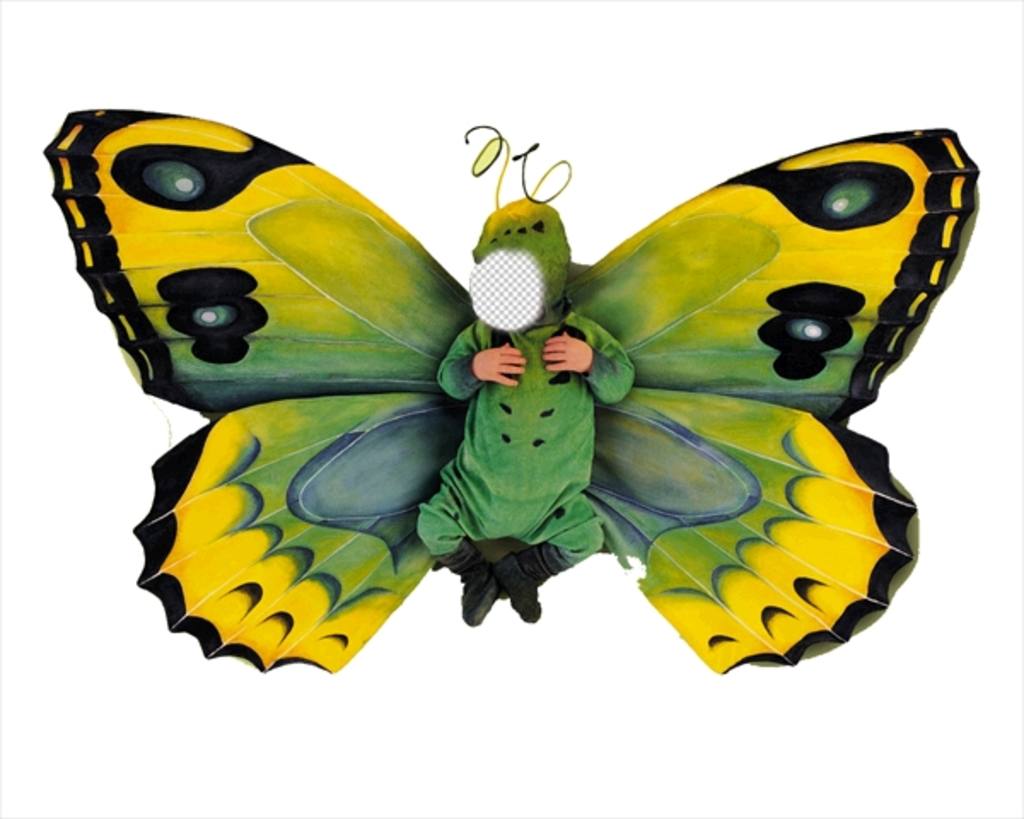 Fotomontage eines Schmetterlings-Kostüm für kleine Kinder ..