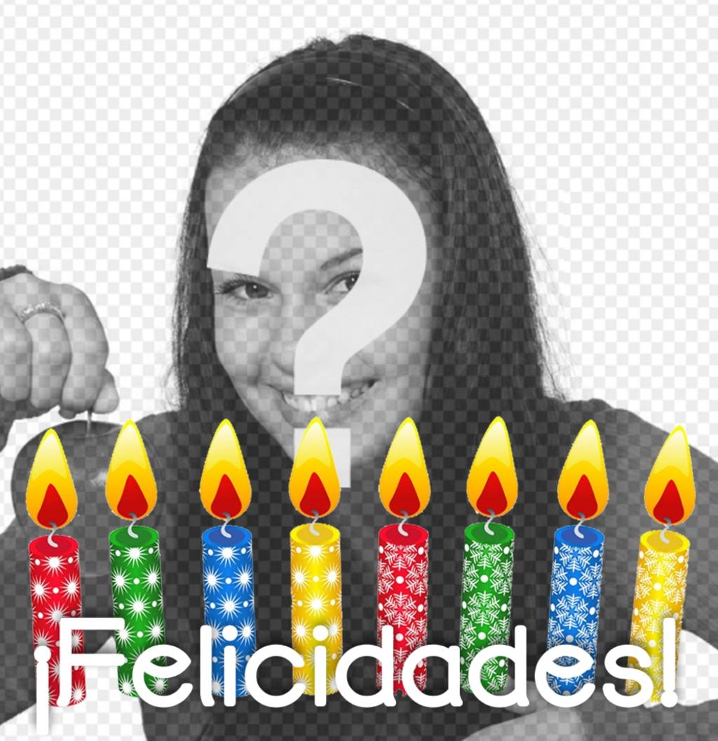 Foto Effekt bunten Kerzen Geburtstag ein Bild hochladen. ..