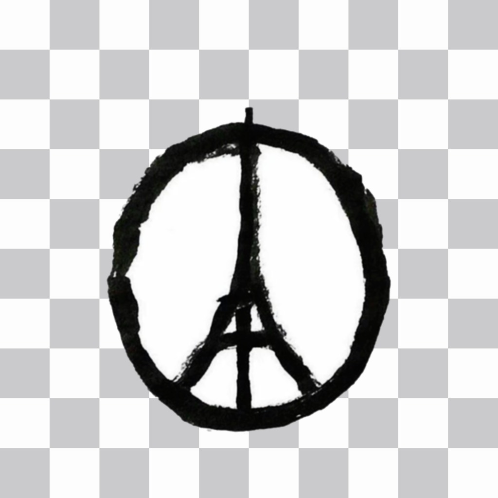 Zeichnung Symbol des Friedens mit dem Eiffel-Turm in der Mitte zu unterstützen, setzen Frankreich in Ihrem..