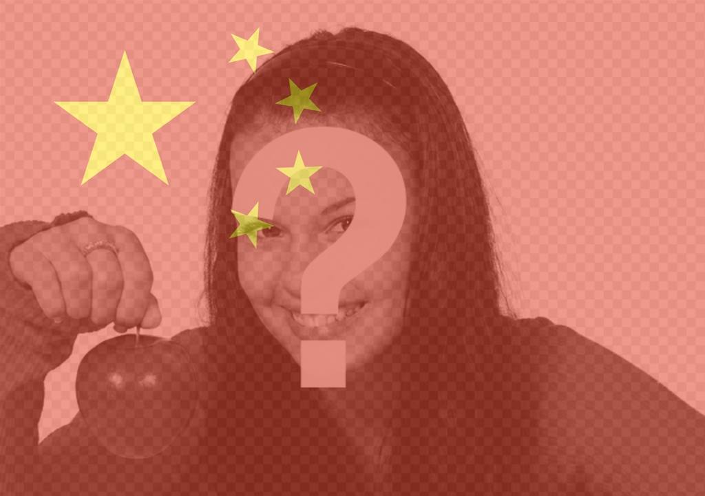 Flagge von China auf Ihr Foto setzen. ..
