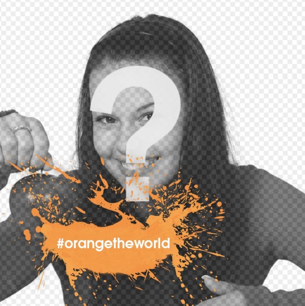 Fotoeffekt der orange Markierung, um Gewalt gegen Frauen zu stoppen ..