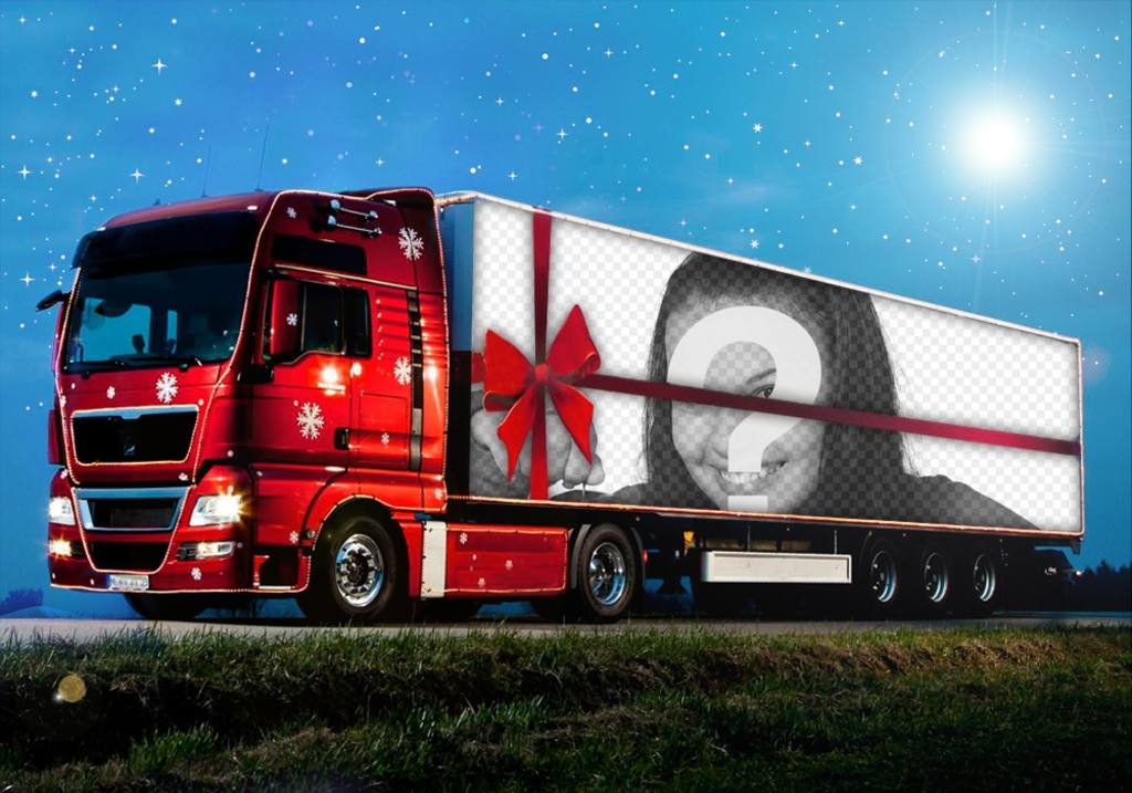Foto Wirkung einer Weihnachts-Truck hochladen ein Foto ..