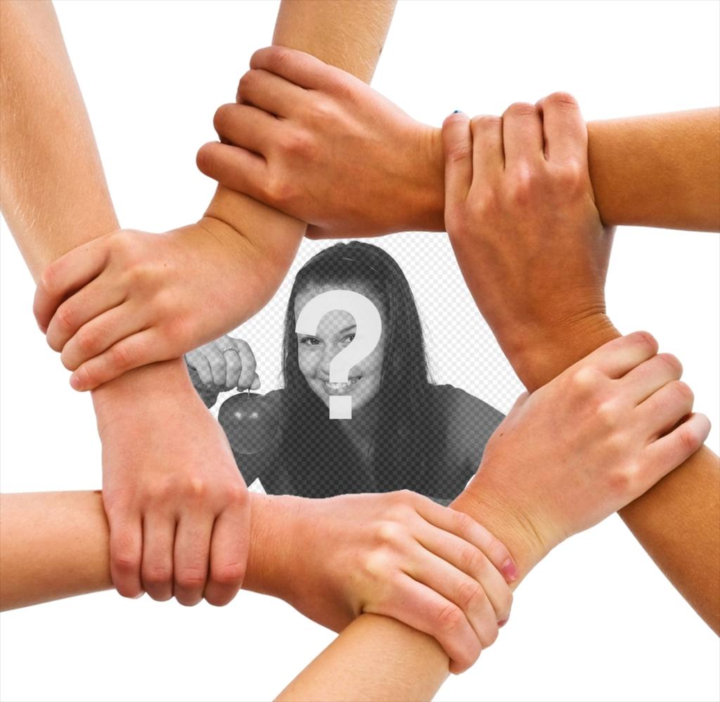 Foto Wirkung sich die Hände, um laden Sie Ihr Foto ..