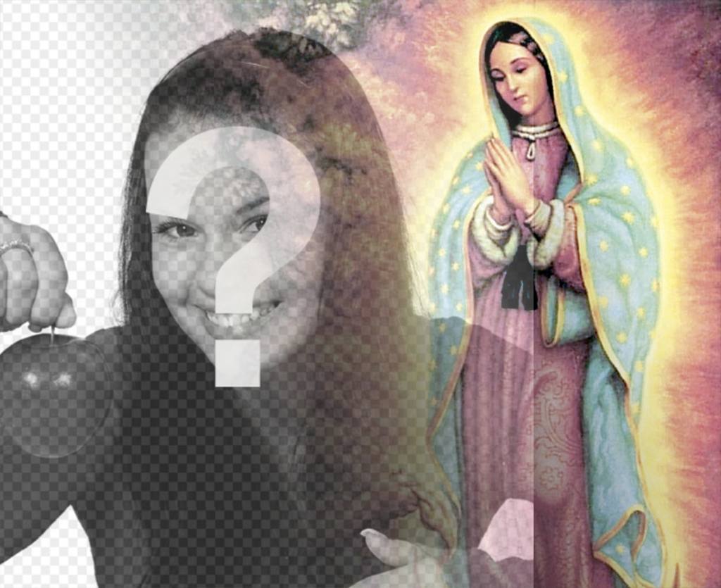 Fotomontagen mit Bildern der Jungfrau von Guadalupe ..