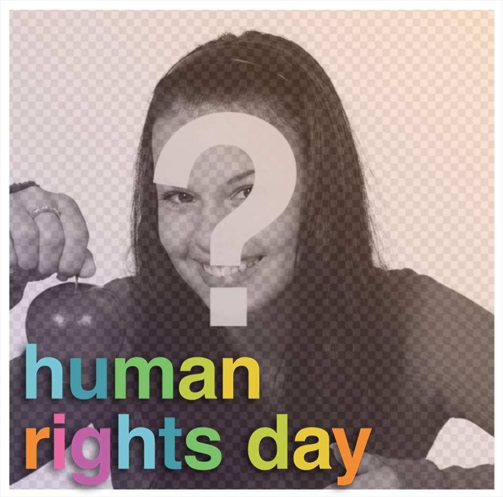 Fotoeffekt Tag der Menschenrechte, um das Foto ..