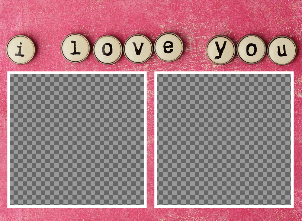 Photo-Effekt für zwei Fotos mit den Worten Ich liebe dich ..