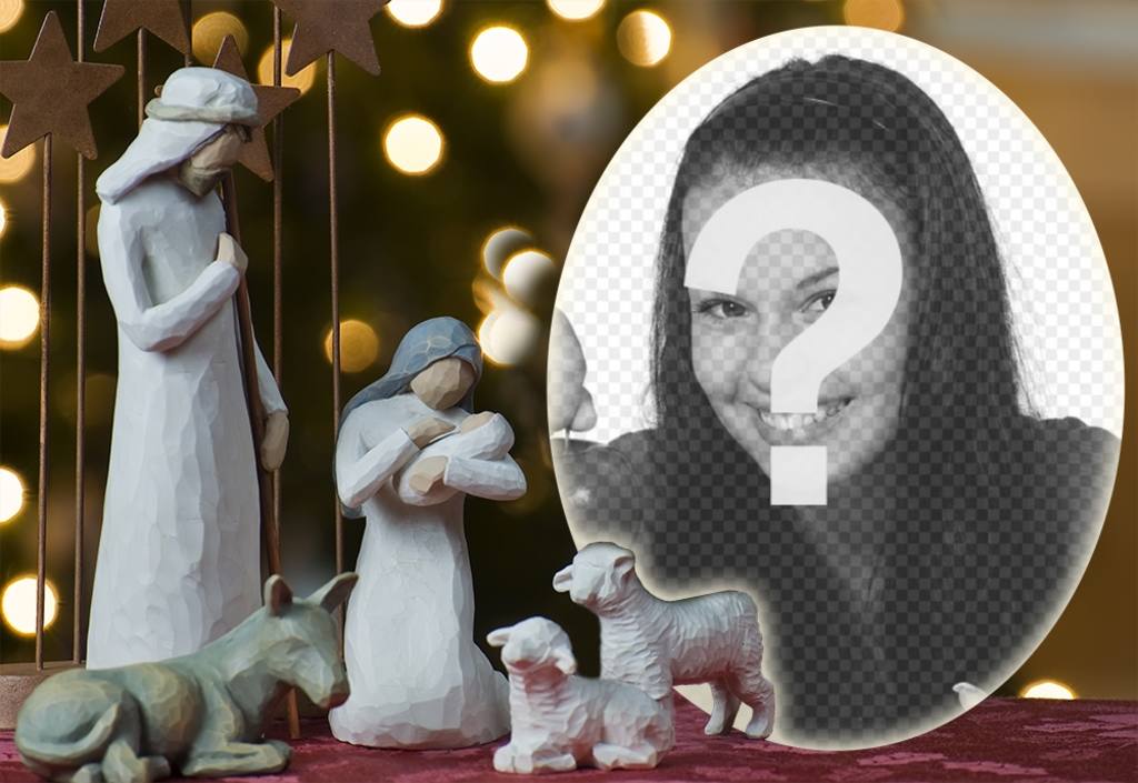 Fotoeffekt der Geburt von Baby Jesus, um Ihr Foto ..