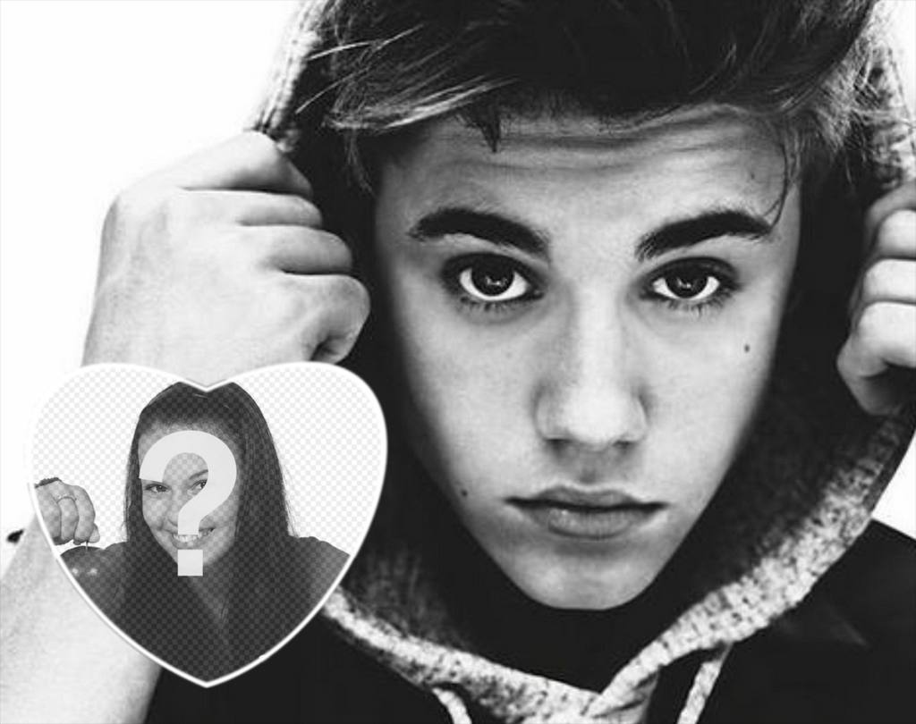 Fotoeffekt von Justin Bieber in schwarz und weiß für Ihr Foto ..