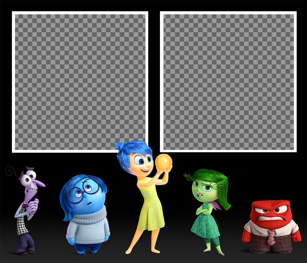 Ein Foto-Effekt mit allen Charakteren des Films Inside Out ..