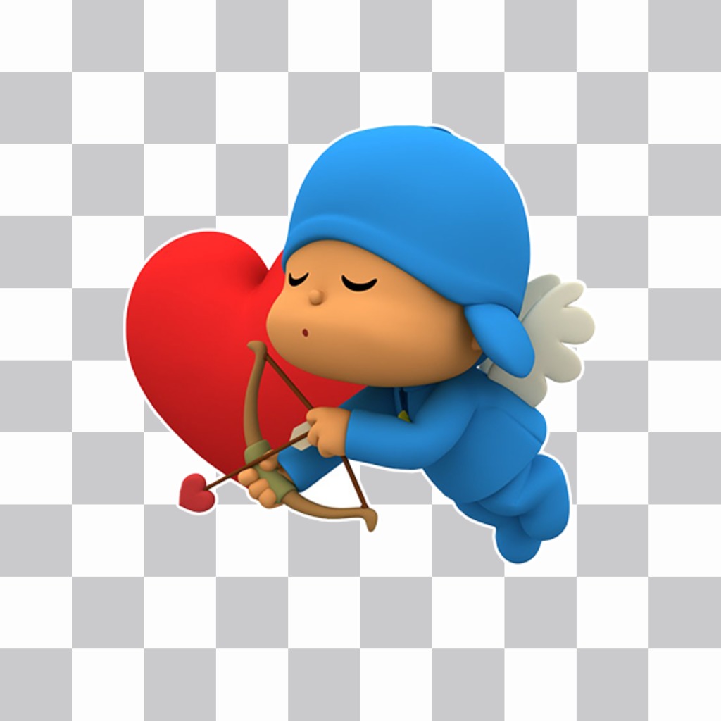 Setzen Cupid Pocoyo auf Ihre Fotos mit diesem Aufkleber ..