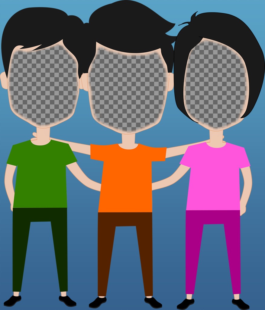 Effekt zu feiern den Tag der Freundschaft mit drei Abbildungen ..