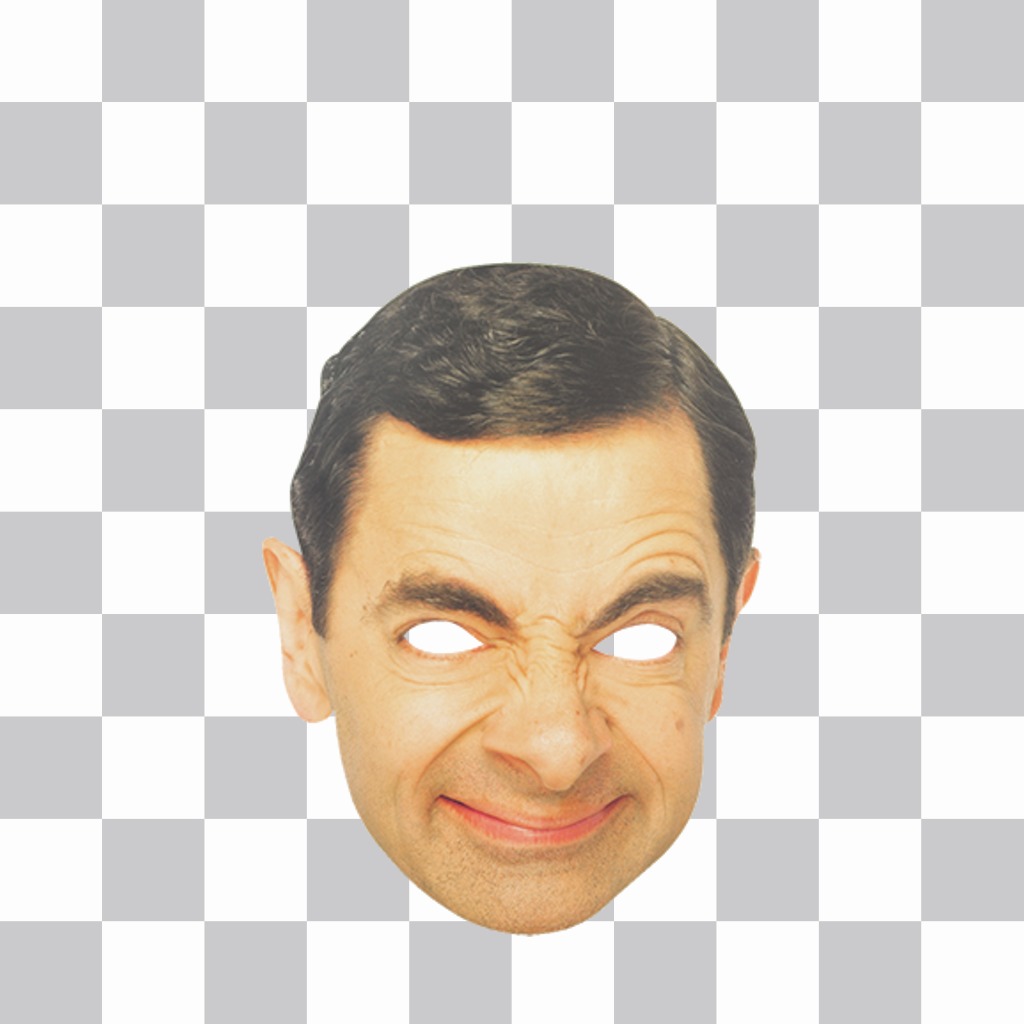 Tragen Sie dieses lustige Maske des Mr. Bean Gesicht und kostenlos ..