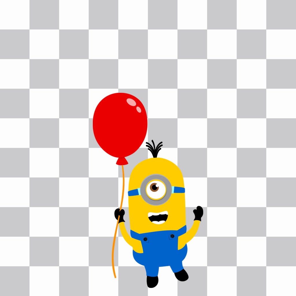 Ein Minion mit einem roten Ballon auf Ihre Bilder ..