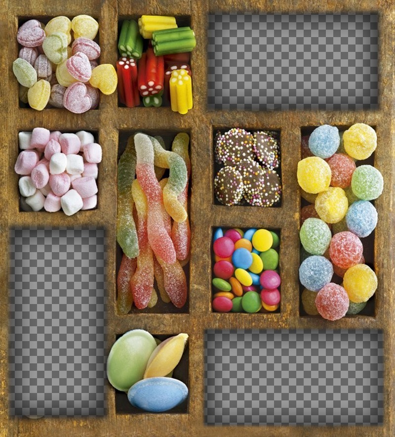 Collage für Süßigkeiten-Liebhaber drei Bilder hochladen ..
