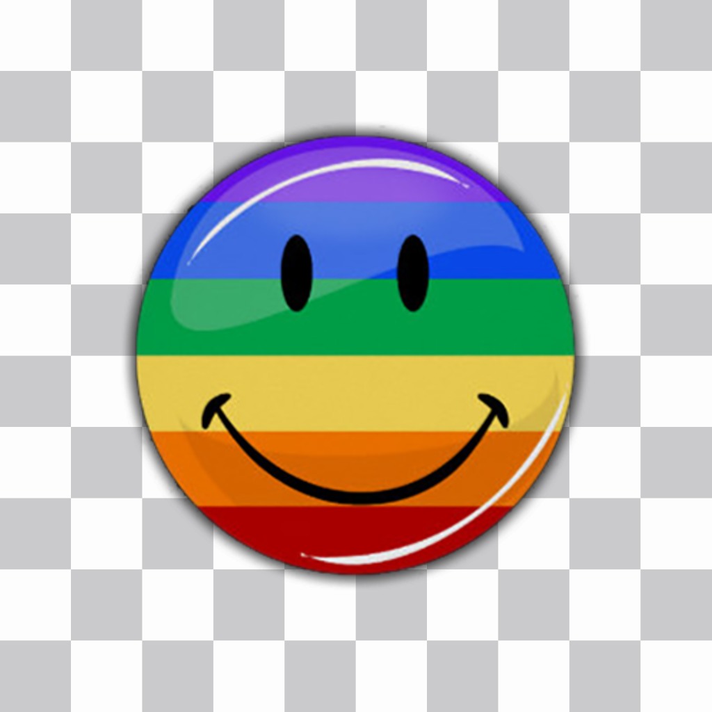 Glückliches Gesicht mit dem Regenbogen-Flagge auf Ihre Bilder einfügen Homosexuell Stolz mit diesem virtuellen Blatt mit glücklichem Gesicht und Regenbogenfarben Feiern ..
