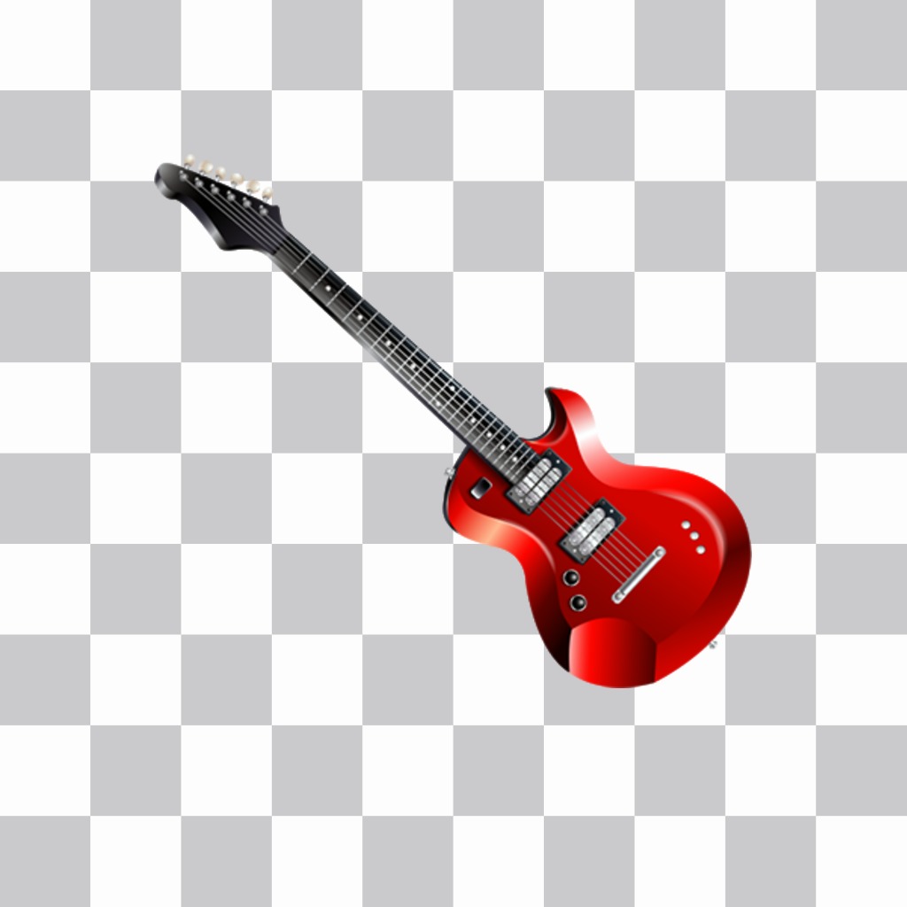 Eine E-Gitarre auf Ihre Fotos mit diesem Aufkleber setzen ein Foto zu dieser kostenlosen Effekt ..