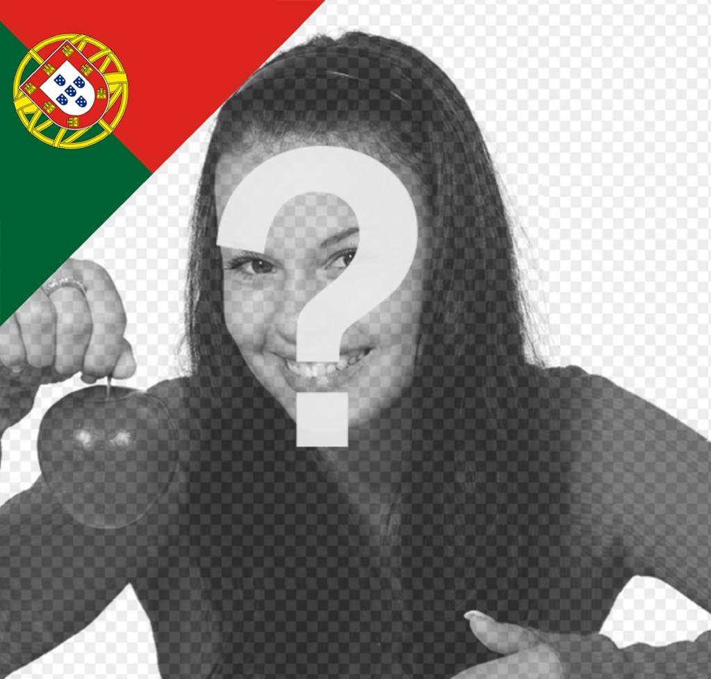 Die Flagge von Portugal in der Ecke des Fotos mit diesem Effekt ..
